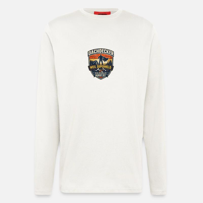 Dachdecker Superheld - Langarmshirt - made by SPREAD  - OFF WHITE