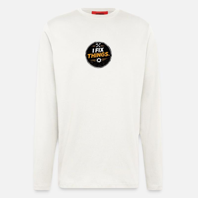 I Fix Things Mechaniker-Logo - Langarmshirt - made by SPREAD  - OFF WHITE