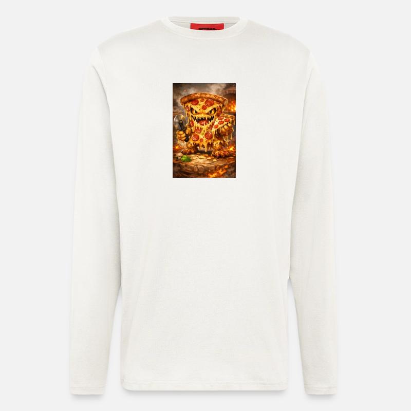 Käse-Pizza Monster - Langarmshirt - made by SPREAD  - OFF WHITE