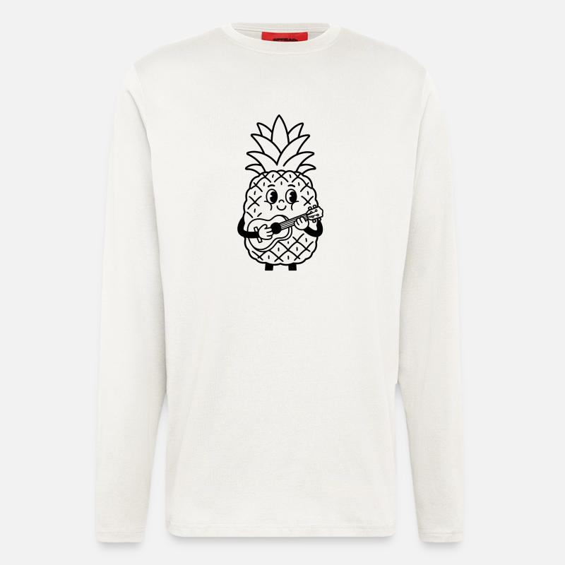 pineapple with ukulele - Longsleeve - made by SPREAD  - OFF WHITE