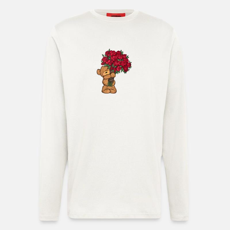 Baer_Blumen - Langarmshirt - made by SPREAD - OFF WHITE