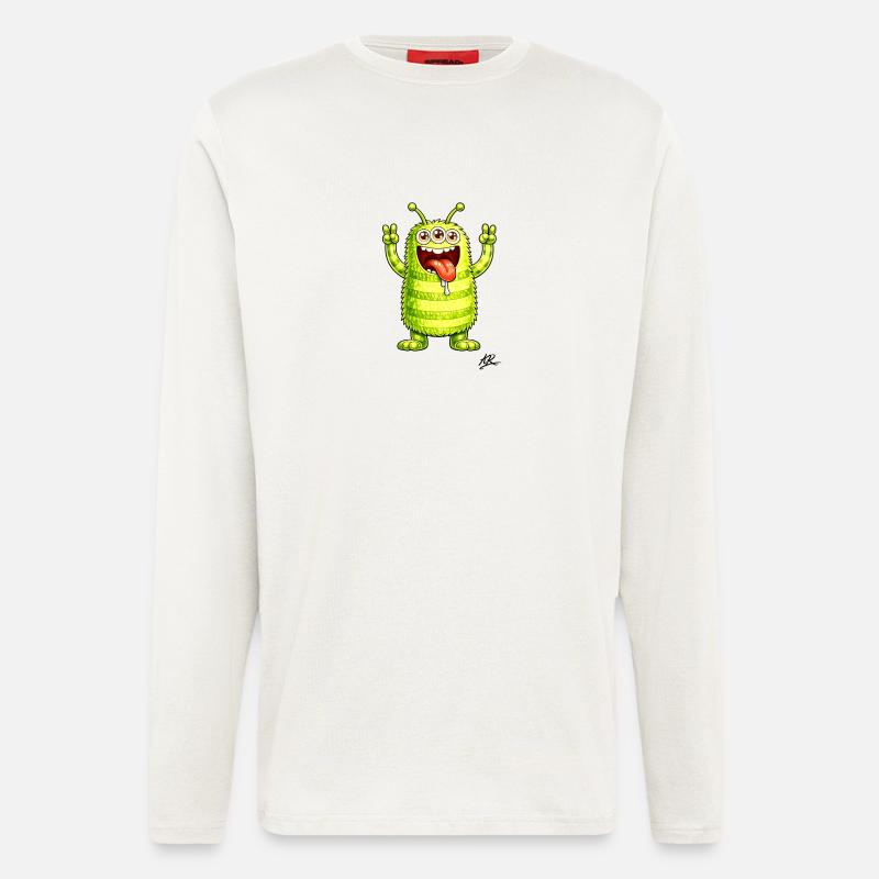 Monster-Neon-Borsten-Datei - Langarmshirt - made by SPREAD - OFF WHITE