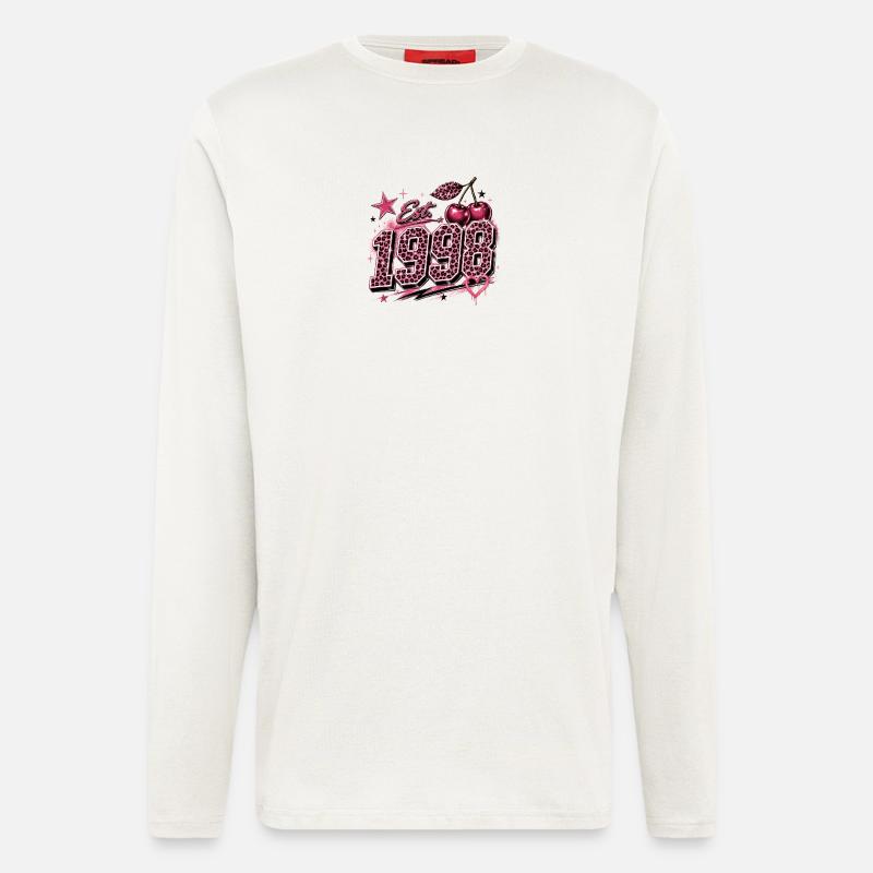 Est. 1998 Pink Leopard Birthyear - Longsleeve - made by SPREAD  - OFF WHITE