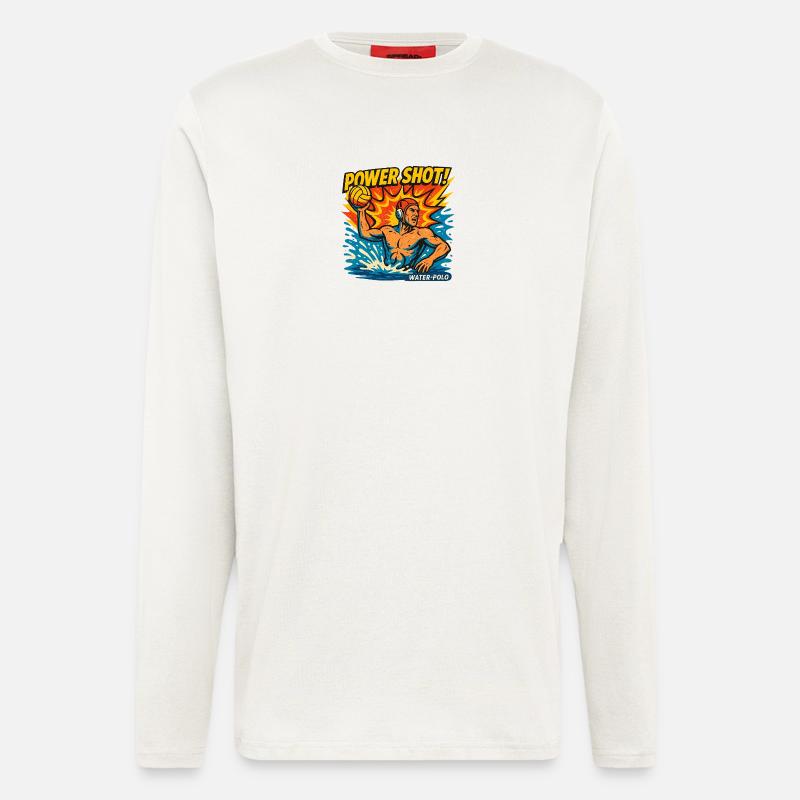 Retro-Wasserball-Power-Shot - Langarmshirt - made by SPREAD - OFF WHITE
