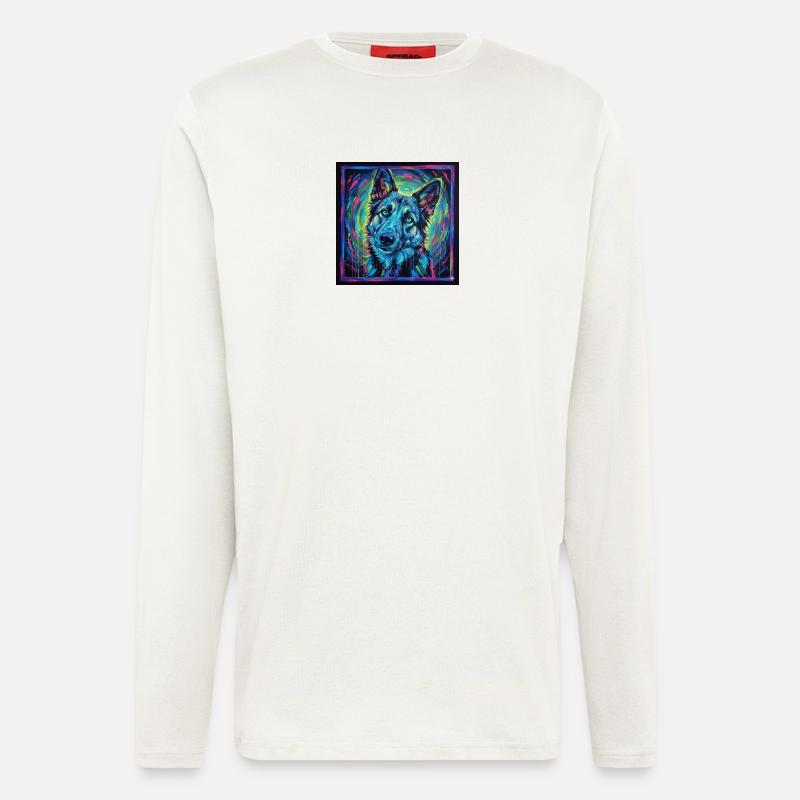 Neon-Wolfsblick - Langarmshirt - made by SPREAD - OFF WHITE
