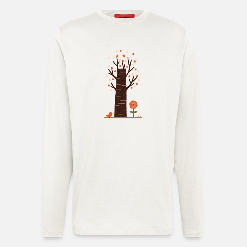 Whimsical Blossom Tree with Bird - Longsleeve - made by SPREAD  - OFF WHITE