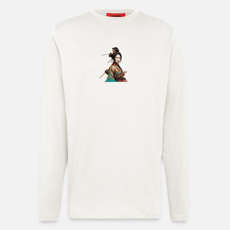 Geisha Samurai lady - Langarmshirt - made by SPREAD - OFF WHITE