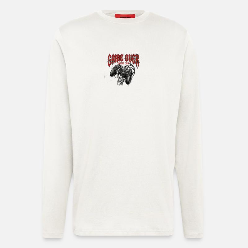 Game Over Retro Controller Grunge - Langarmshirt - made by SPREAD - OFF WHITE