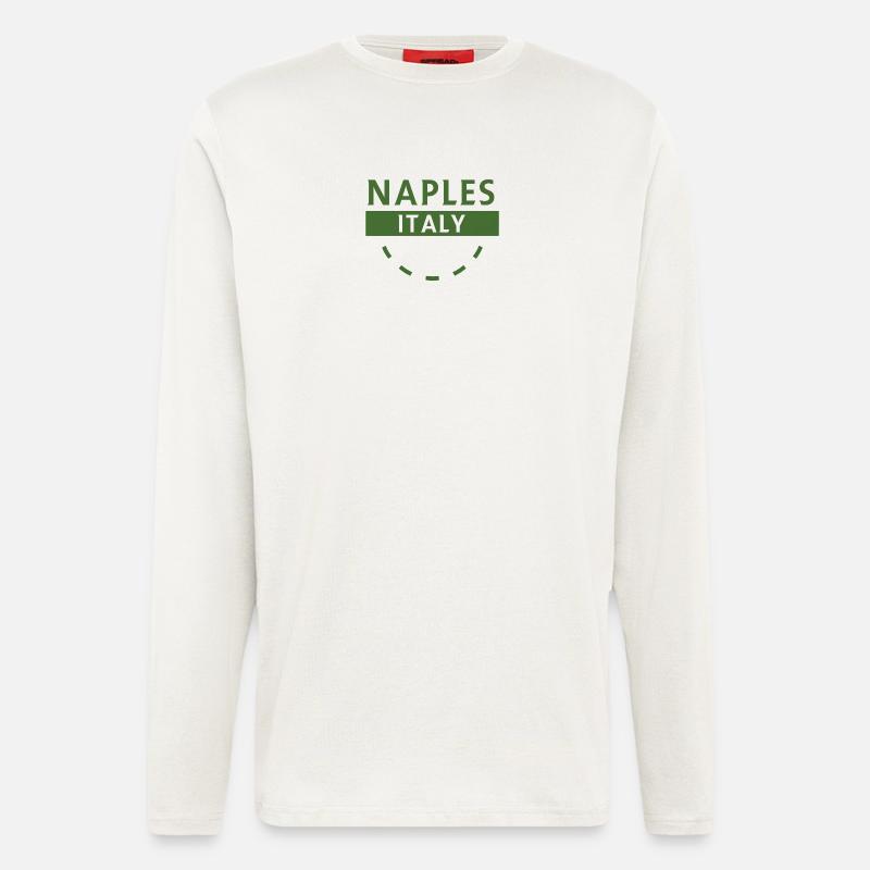 Neapel Italien Grünes Emblem - Langarmshirt - made by SPREAD  - OFF WHITE