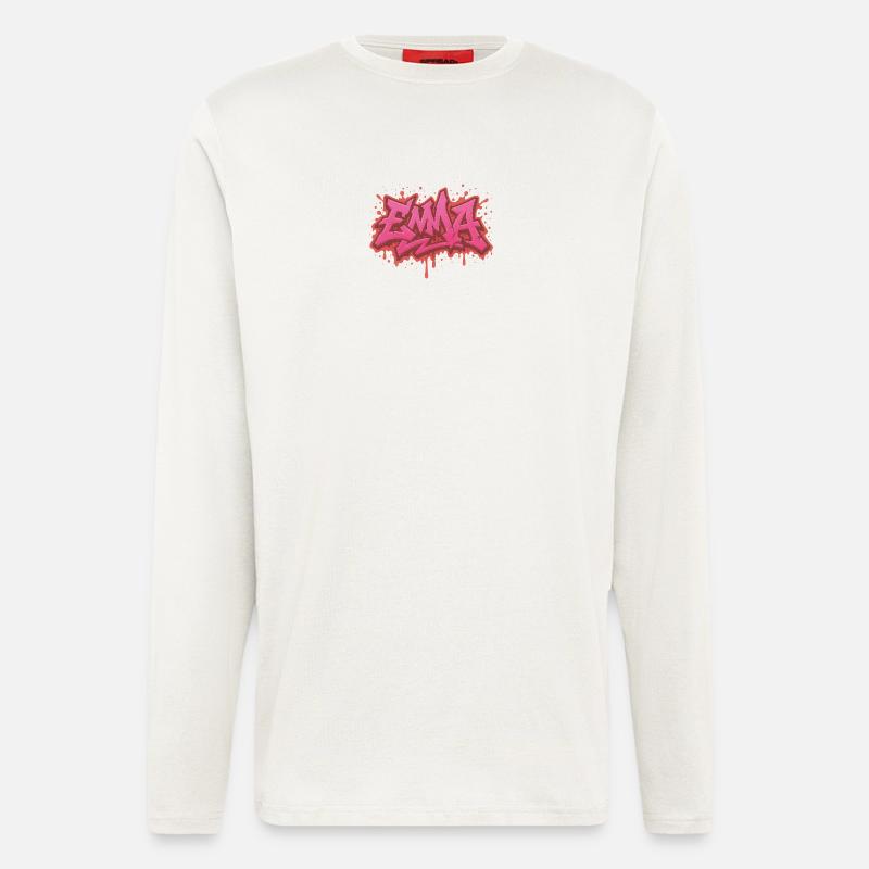 Graffiti EMMA Geschenk Idealdruck - Langarmshirt - made by SPREAD  - OFF WHITE