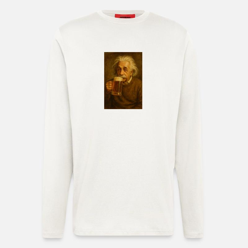 Einstein + Beer - Longsleeve - made by SPREAD  - OFF WHITE