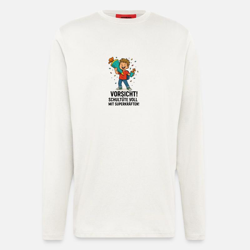 Schultüte Superkräfte Einschulung - Langarmshirt - made by SPREAD - OFF WHITE