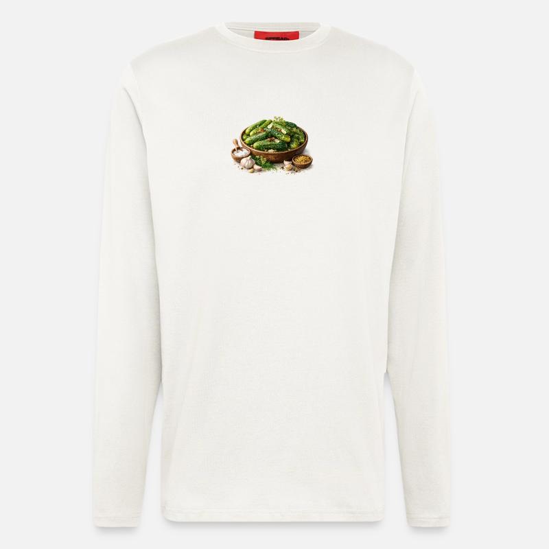 Gurkenpicks mit Knoblauch - Langarmshirt - made by SPREAD  - OFF WHITE
