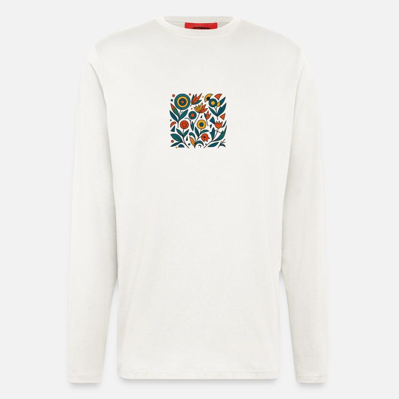Blumen abstrakt - Langarmshirt - made by SPREAD  - OFF WHITE