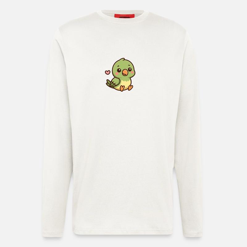 Kleiner Papagei – bunt & bezaubernd - Langarmshirt - made by SPREAD - OFF WHITE