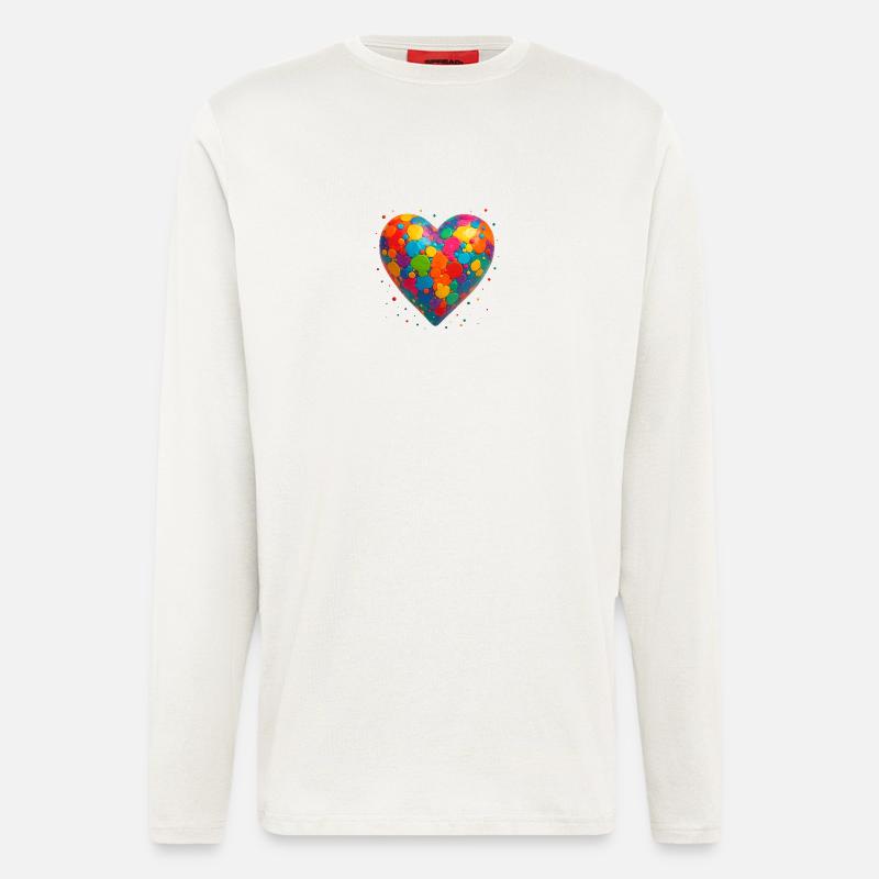 Herz Farbenfroh - Langarmshirt - made by SPREAD  - OFF WHITE