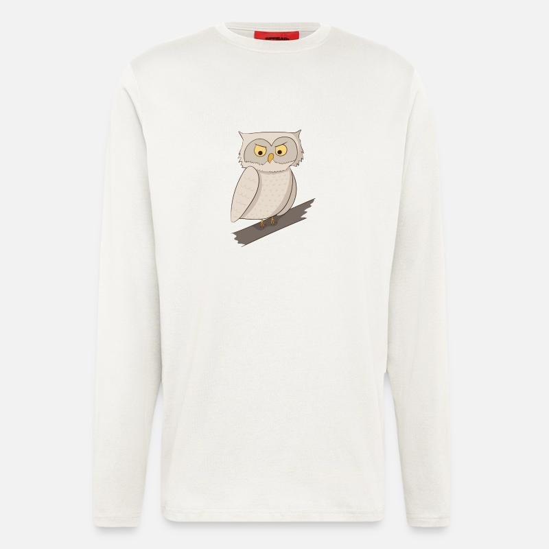 Eule Uhu Kauz - Langarmshirt - made by SPREAD  - OFF WHITE