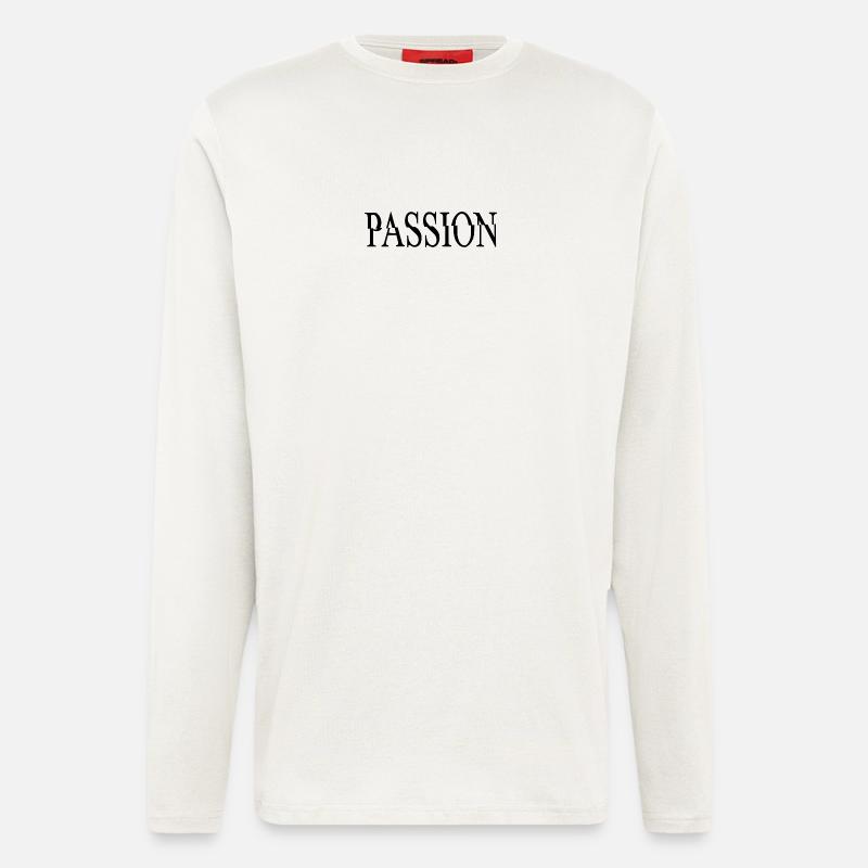 PASSION – Minimalistisches Statement Design - Langarmshirt - made by SPREAD  - OFF WHITE