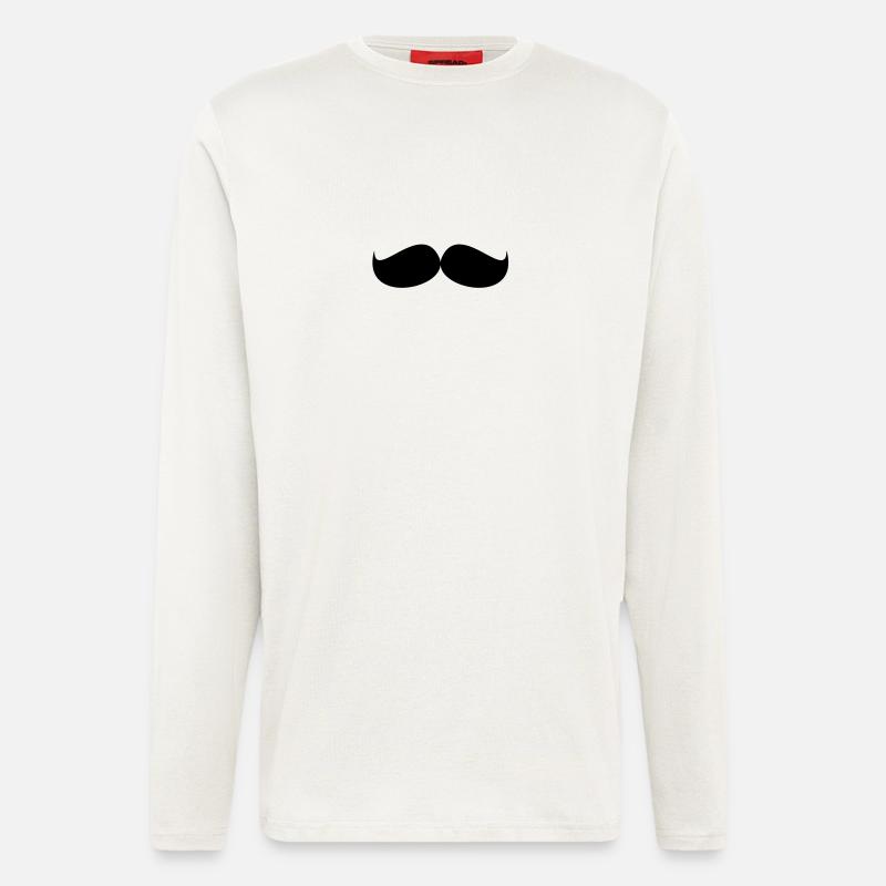 Schnurrbart / Mustache - Langarmshirt - made by SPREAD  - OFF WHITE