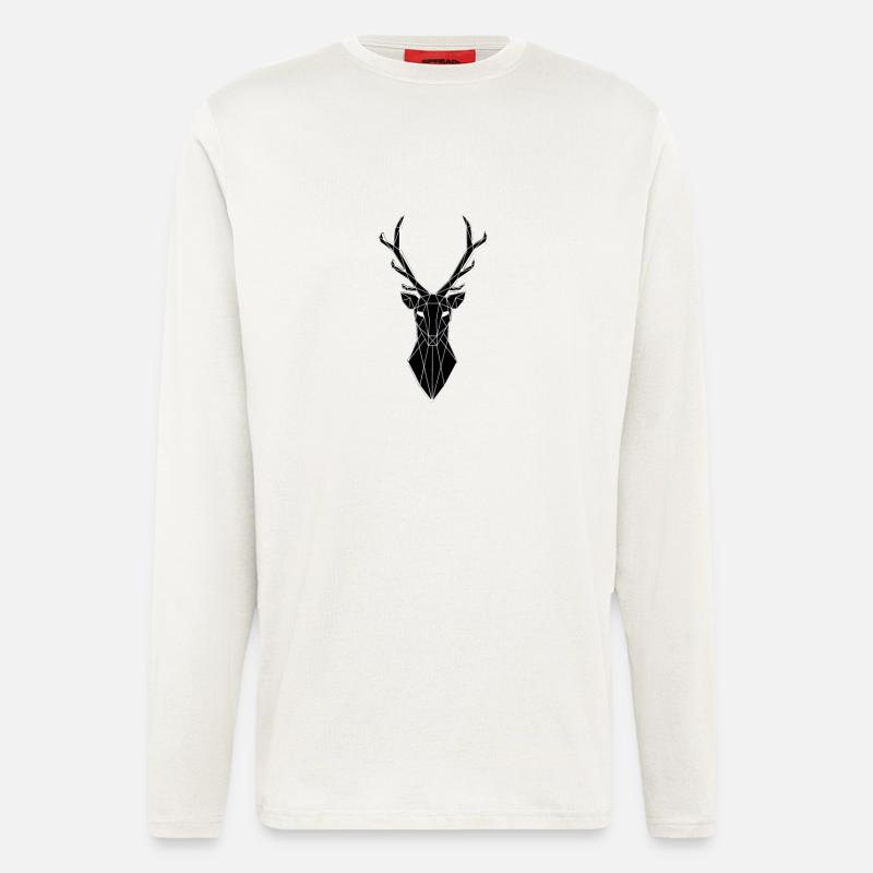 stilisierte Hirsche - Langarmshirt - made by SPREAD  - OFF WHITE