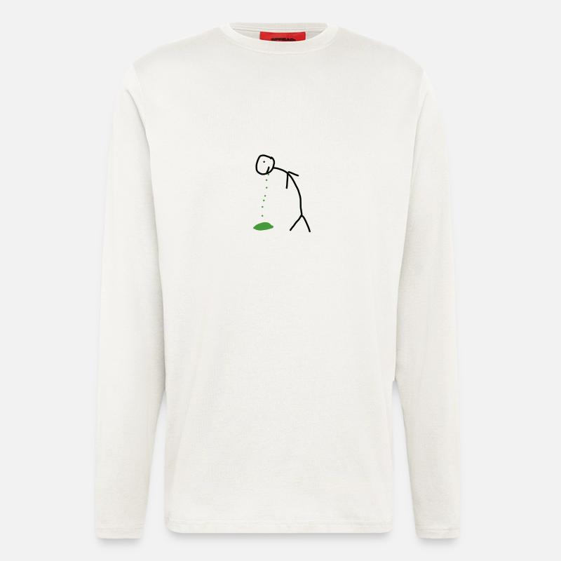 Kotzendes Strichmännchen - Langarmshirt - made by SPREAD  - OFF WHITE