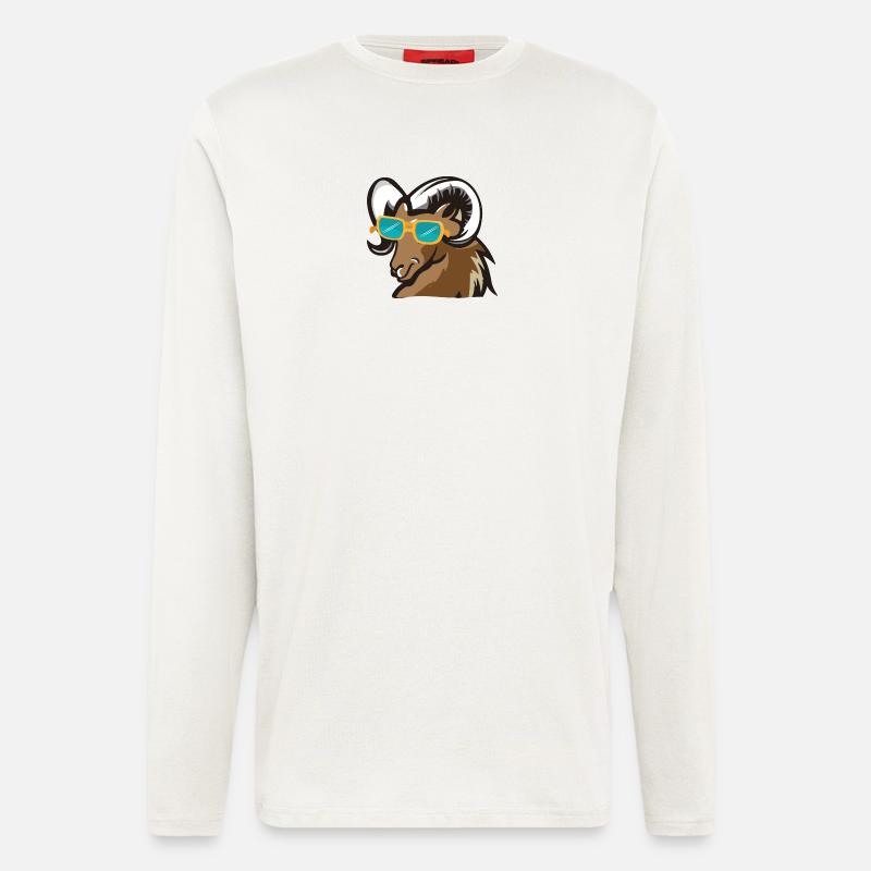 Ram mit Sonnenbrille - Langarmshirt - made by SPREAD  - OFF WHITE