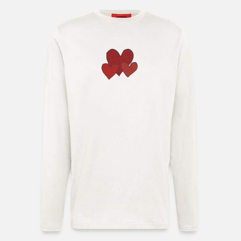 drei herzen - Langarmshirt - made by SPREAD  - OFF WHITE