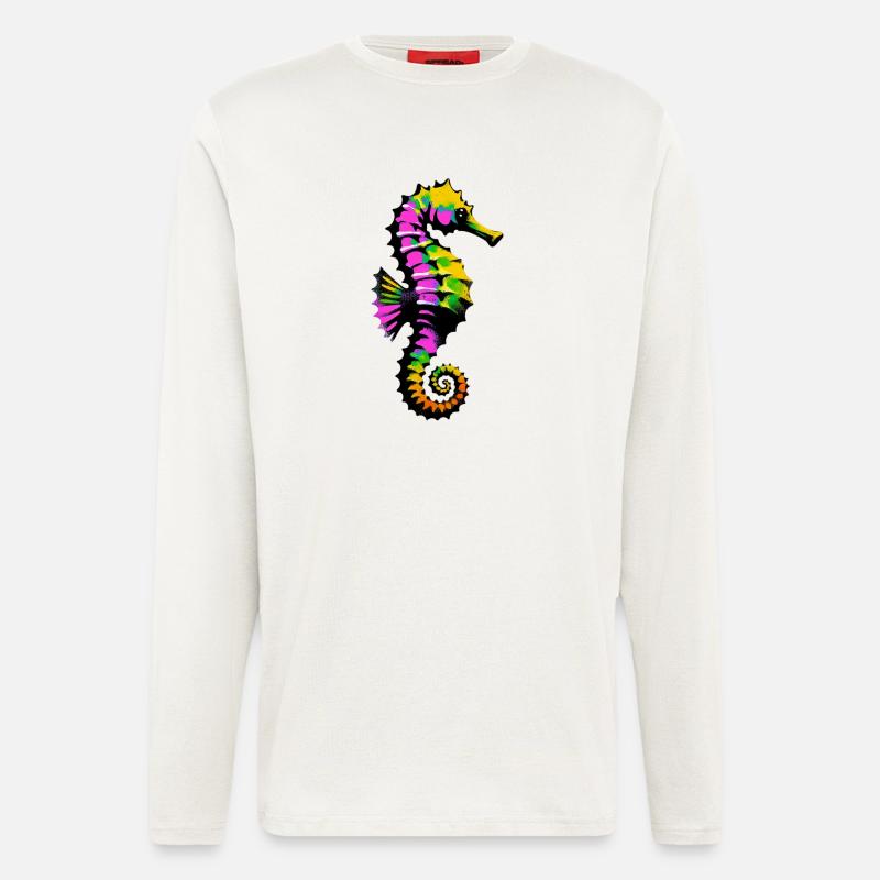 Seepferdchen - Langarmshirt - made by SPREAD  - OFF WHITE