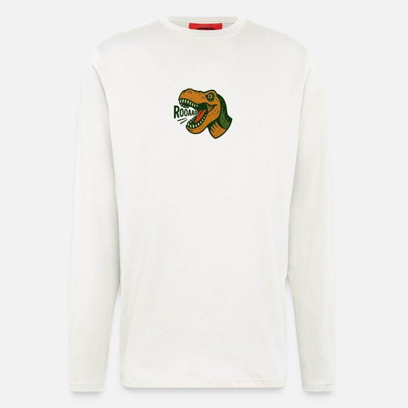 T-Rex Kopf mit lautem Gebrüll - Langarmshirt - made by SPREAD  - OFF WHITE