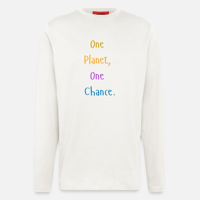 one_planet_one_chance - Langarmshirt - made by SPREAD  - OFF WHITE