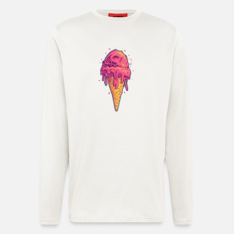 Crème glacée Crème glacée - Manches longues bio décontracté fabriqué en UE - OFF WHITE
