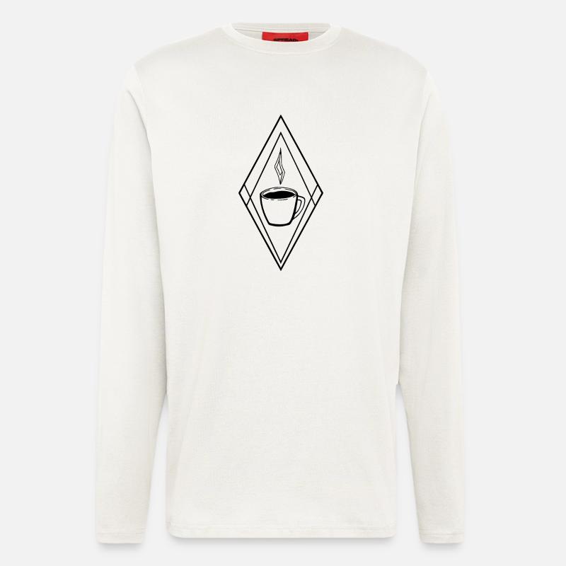 Kaffeebecher mit minimalistischer Grafik - Langarmshirt - made by SPREAD  - OFF WHITE