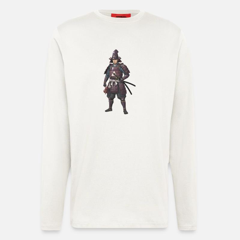Lila gepanzerter Samurai Sengoku - Langarmshirt - made by SPREAD  - OFF WHITE