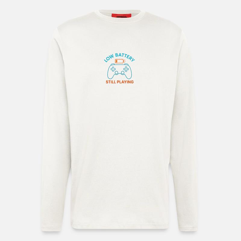Low battery Keep playing - Longsleeve - made by SPREAD  - OFF WHITE