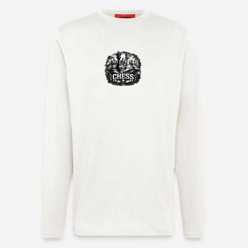 Chess Power – King & Queen in Battle - Longsleeve - made by SPREAD  - OFF WHITE