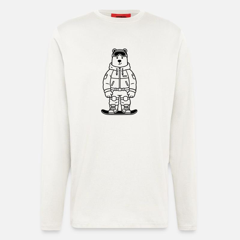 Bear Snowboarder - Longsleeve - made by SPREAD - OFF WHITE
