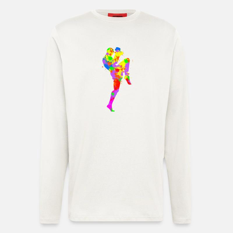 Regenbogenspritzer Läufer - Langarmshirt - made by SPREAD  - OFF WHITE