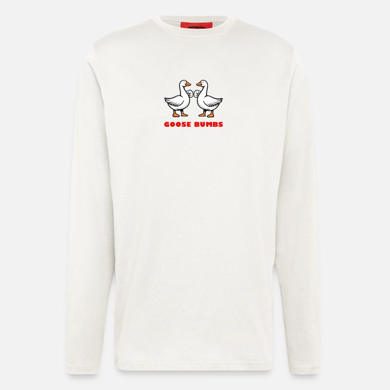 Goose Bumbs – Lustige Gänse-Fausthaut - Langarmshirt - made by SPREAD  - OFF WHITE