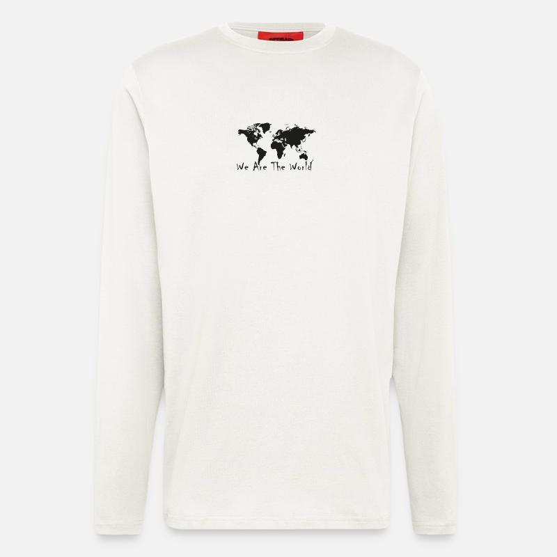 World Unity Map Silhouette - Langarmshirt - made by SPREAD  - OFF WHITE