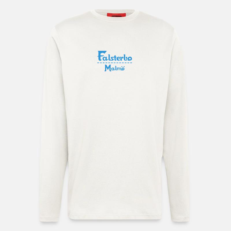 Centrum Malmö – Blue Text Design - Langarmshirt - made by SPREAD  - OFF WHITE