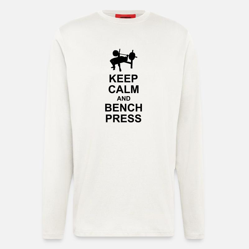 Keep Calm and Bench Press - Langarmshirt - made by SPREAD  - OFF WHITE