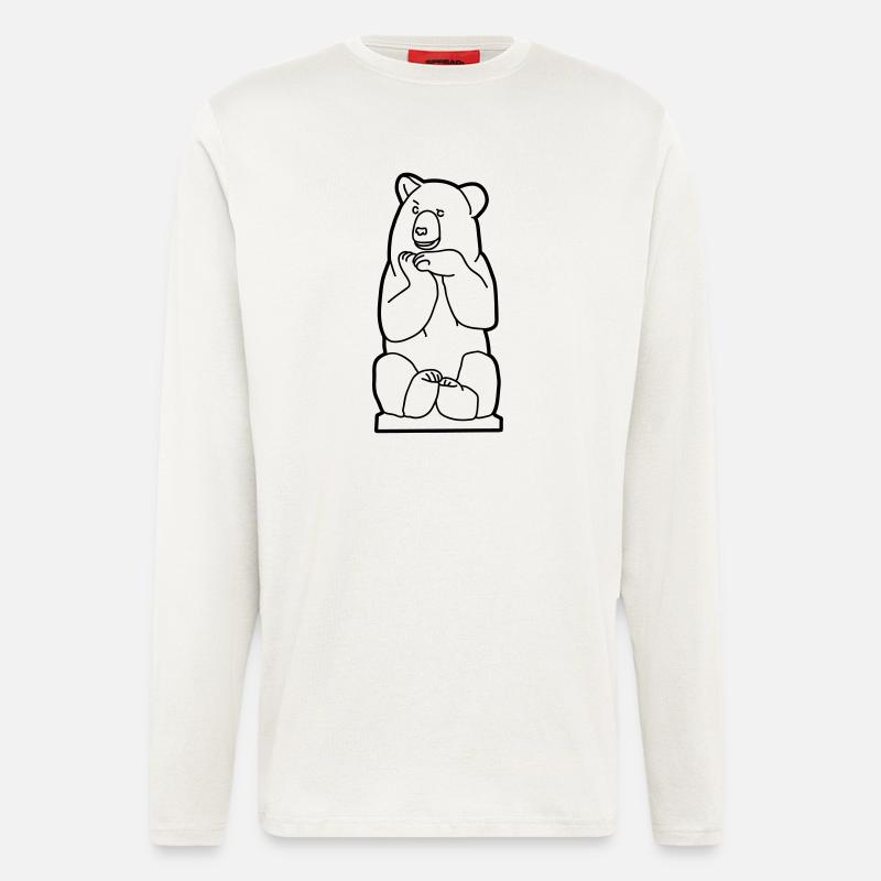 Berliner Bär, sitzend - Langarmshirt - made by SPREAD  - OFF WHITE
