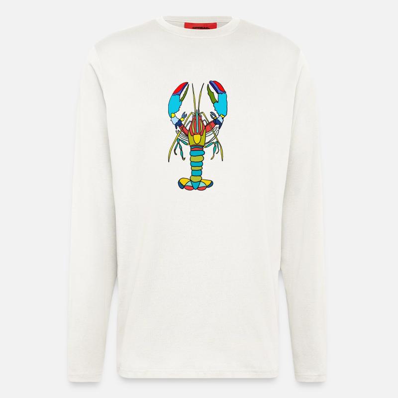 Bunter Krebs Neonstil - Langarmshirt - made by SPREAD  - OFF WHITE