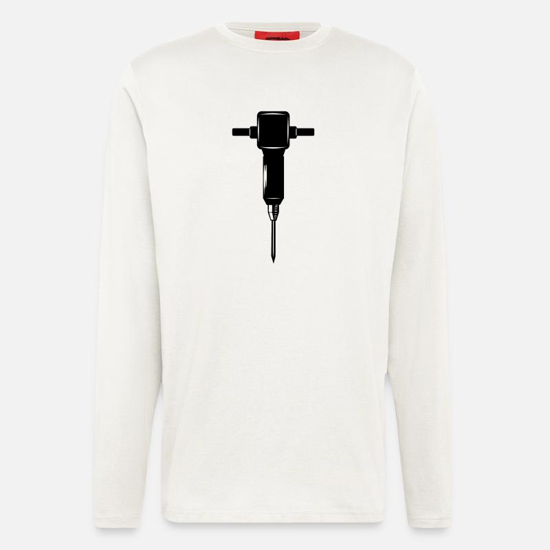Krikhamer oder Presslufthammer - Langarmshirt - made by SPREAD  - OFF WHITE
