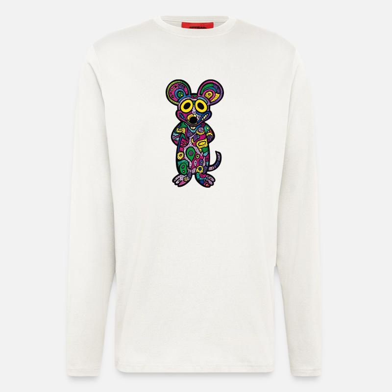 Maus Bunt Kunst - Langarmshirt - made by SPREAD  - OFF WHITE