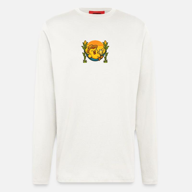Huhn vom Mais schlürft Limonade - Langarmshirt - made by SPREAD  - OFF WHITE