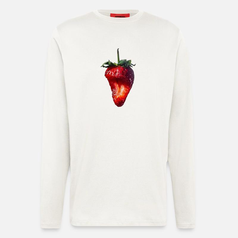 Strawberry Erdbeere - Langarmshirt - made by SPREAD  - OFF WHITE