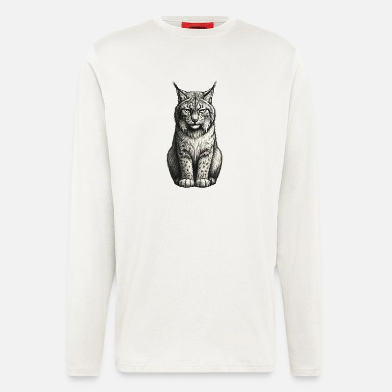 Lynx Silhouette Bleistift - Langarmshirt - made by SPREAD  - OFF WHITE