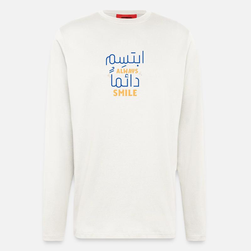 Always Smile Neon Script - Manches longues bio décontracté fabriqué en UE - OFF WHITE