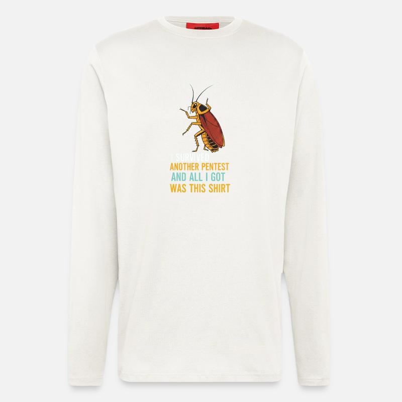 I Survived Another Pentest Kakerlake - Langarmshirt - made by SPREAD  - OFF WHITE